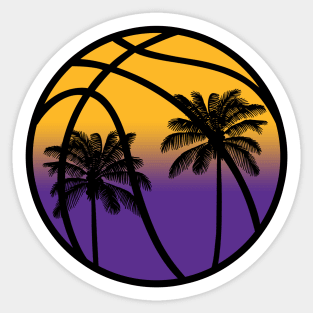 LA Palm Tree Basketball - Black Sticker